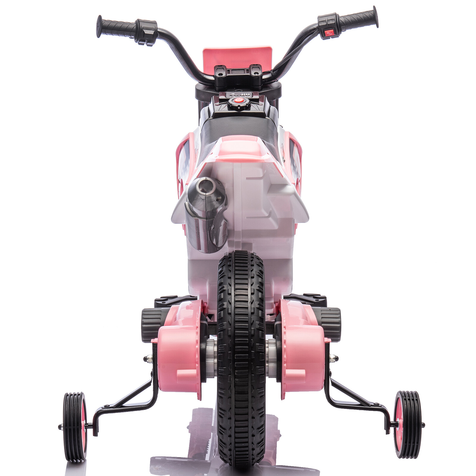 12V Kids Ride On Motorbike Motorcycle Dirt Bike with Music,Training Wheels Pink