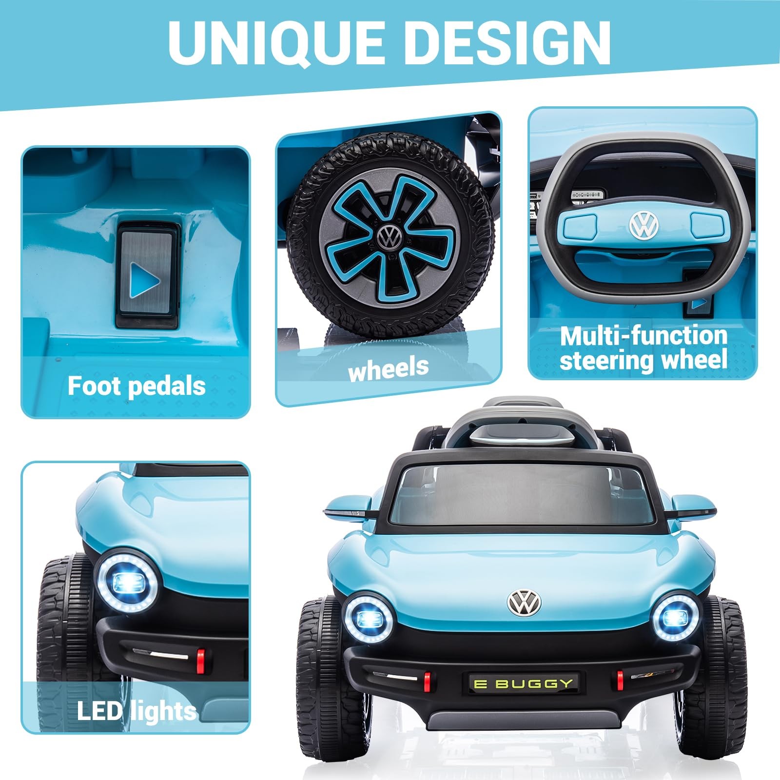 12V 7AH Ride On Car Toddler Electric Vehicle with Remote,Light, USB, Horn, Music