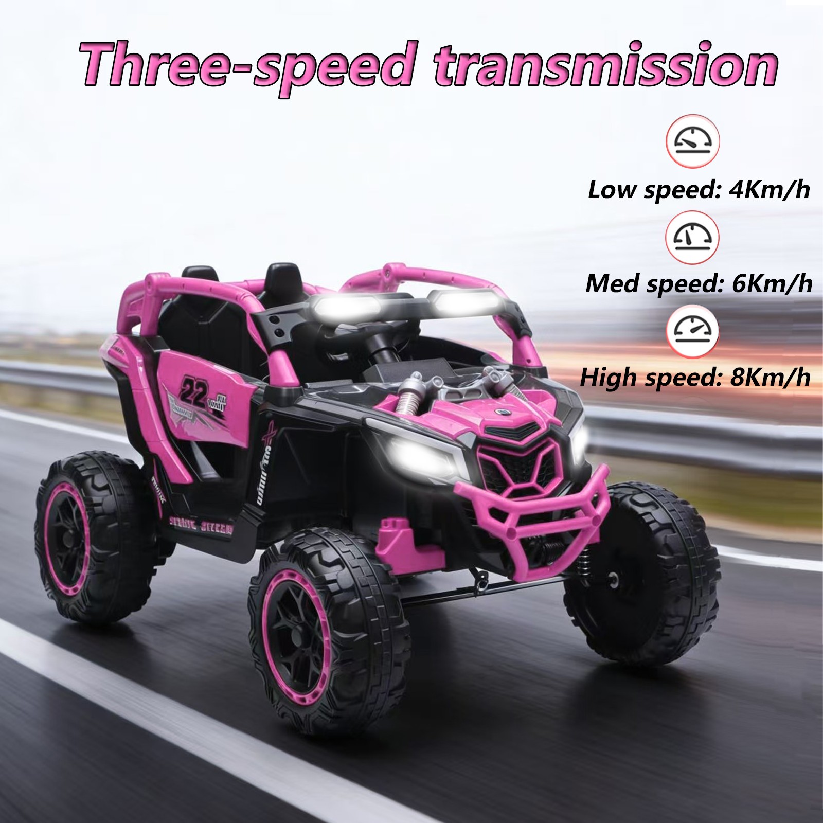 2 Seaters Ride on UTV 24V 400W Kids Electric Car Truck with Remote Music Light