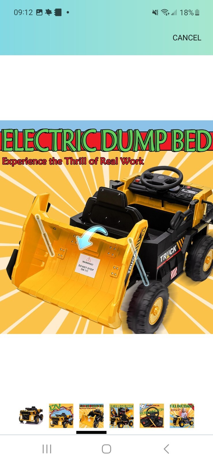 New Dump Truck for kids, Construction Vehicles for Kids,Electric Car,4Mph Max