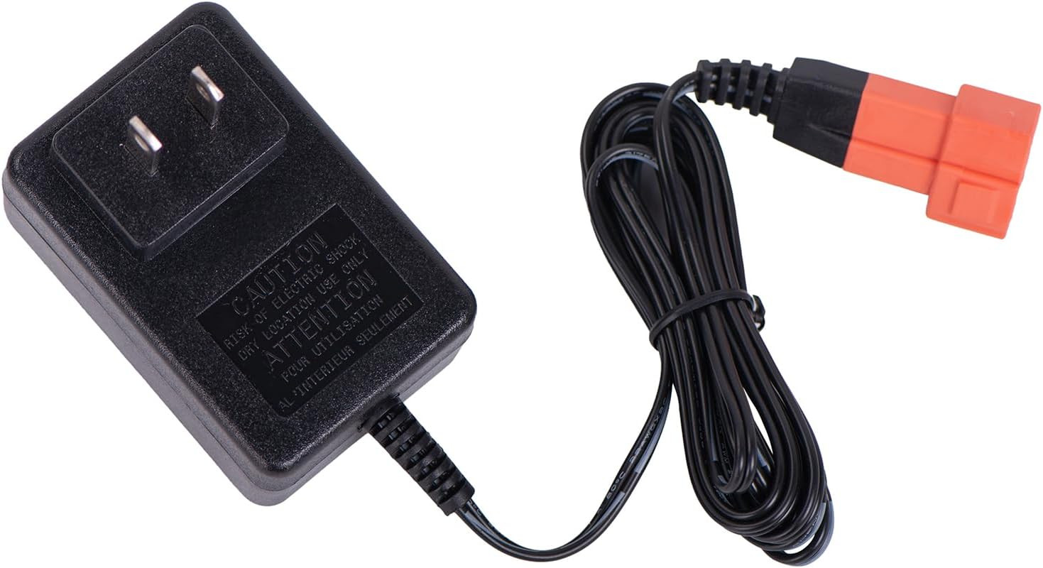 12V Charger for Kids Ride On Toys and Cars, 1000mA, Square Plug Adapter | Red sq