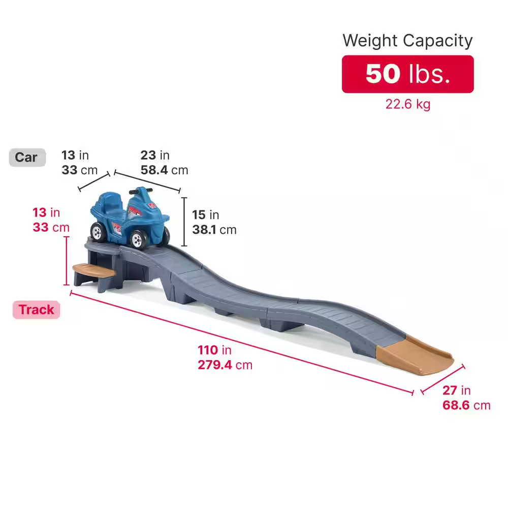 Up and down Roller Coaster Platinum Edition Ride-On Toy with 9 Ft. Track for Tod