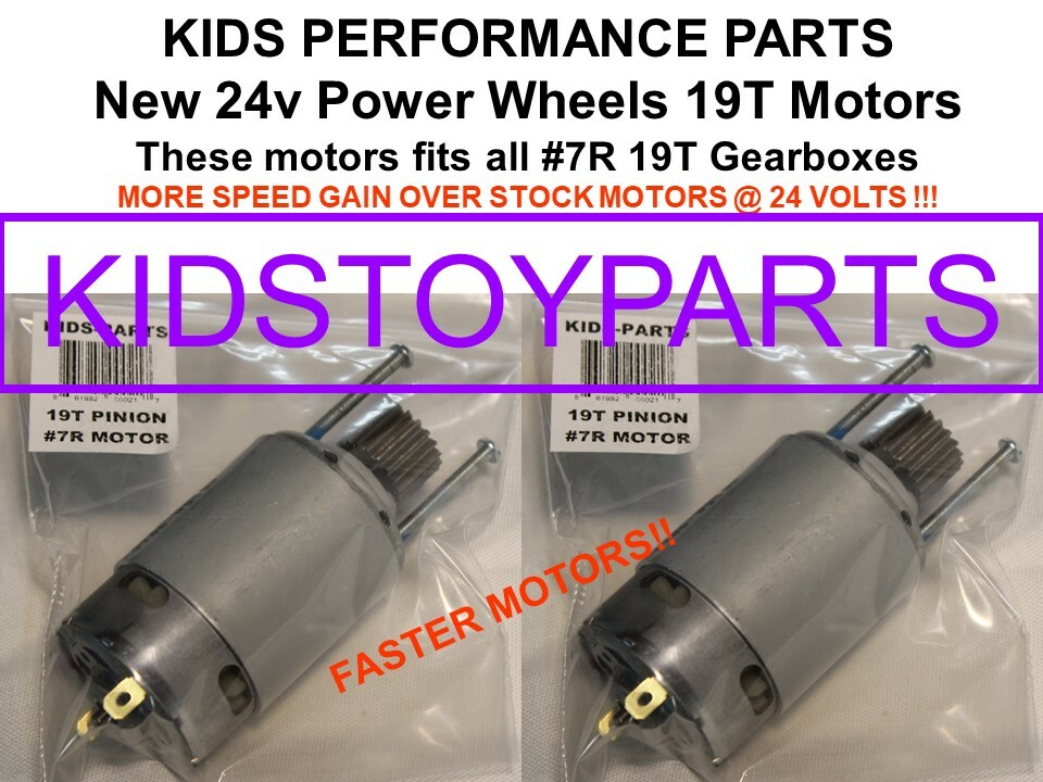 2X MOTORS – FASTER DYNATRAX 19T 24V #7R ALSO FITS POWER WHEELS WRANGLER JEEPS