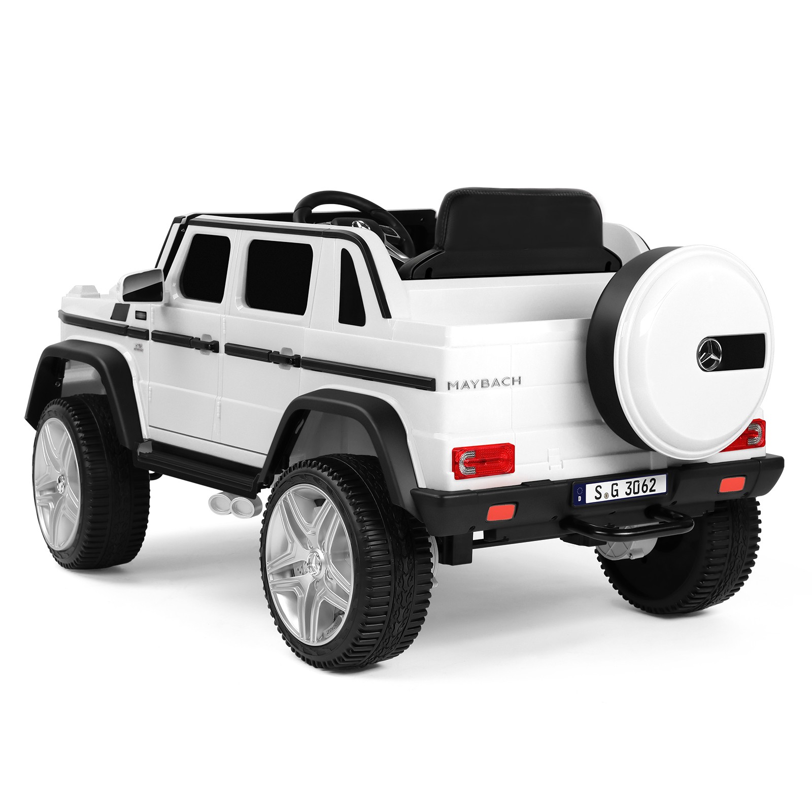 White Electric 12V Battery Kids Ride On Car 3 Speed with Music, LED, MP3, RC