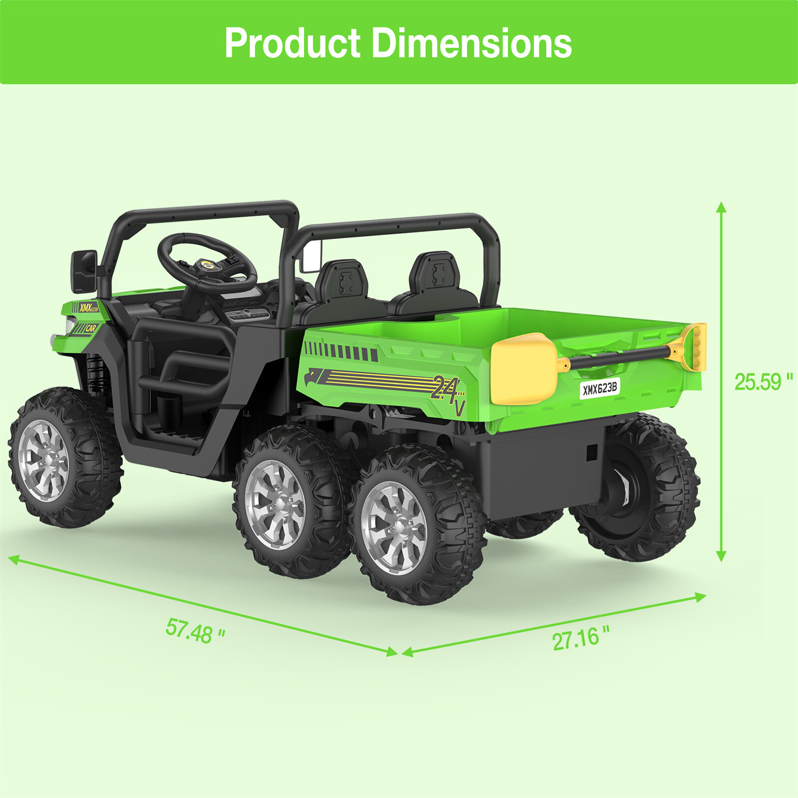 24V Ride on Dump Truck with Remote Control Electric Dump Bed Electric Vehicles