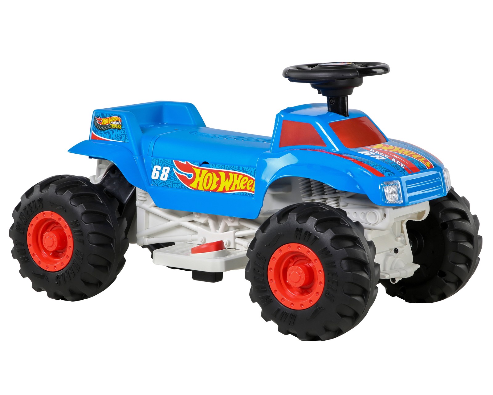 6V Monster Truck Ride-On for Toddlers Blue/Red Electric Ages 1.5-3 Years Max Spe