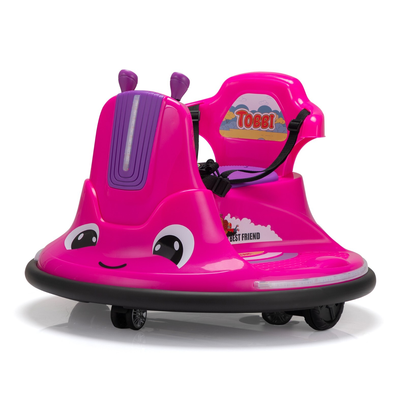 TOBBI Toddlers Bumper Car 12v Baby Electric Ride On Snail Shape Toy ,360° Degree