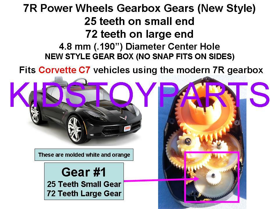 4x Gear #1 ALSO FITS Power Wheels ALL #7R GEARs 25/72 teeth Racer Pack