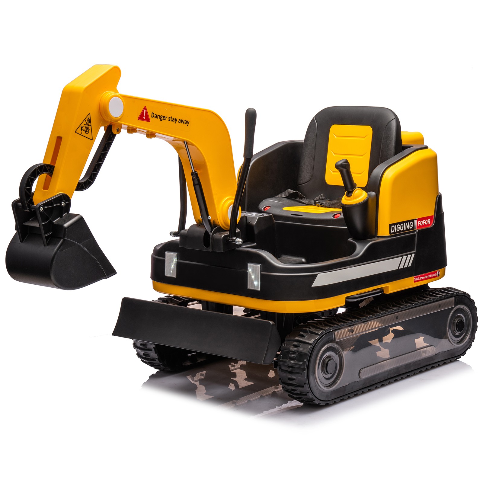 2 IN 1 Electric 12V Battery 360° Kids Ride On Excavator Bulldozer Remote Yellow