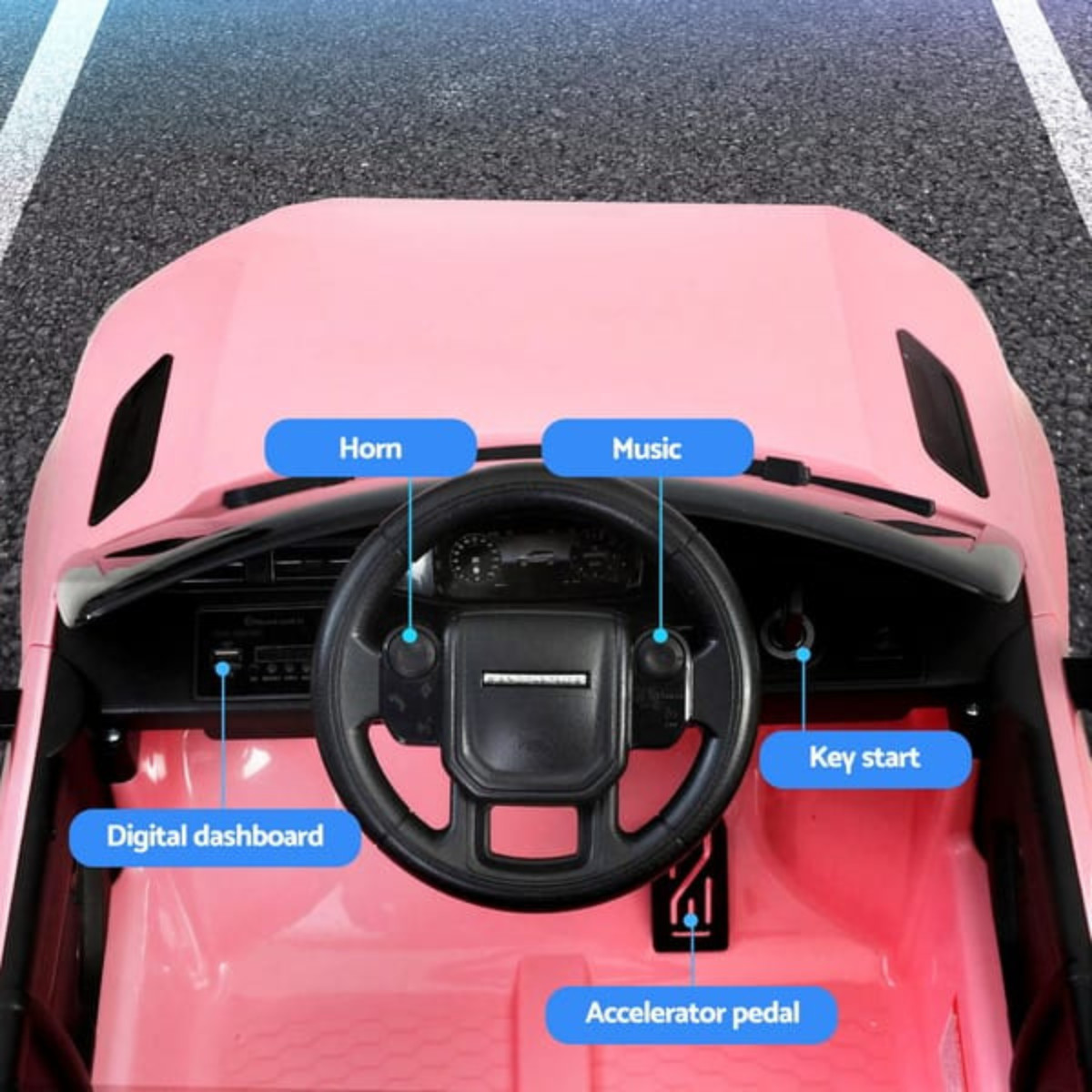 Licensed Land Rover Kids Electric Ride On Car Pink 12V with Remote