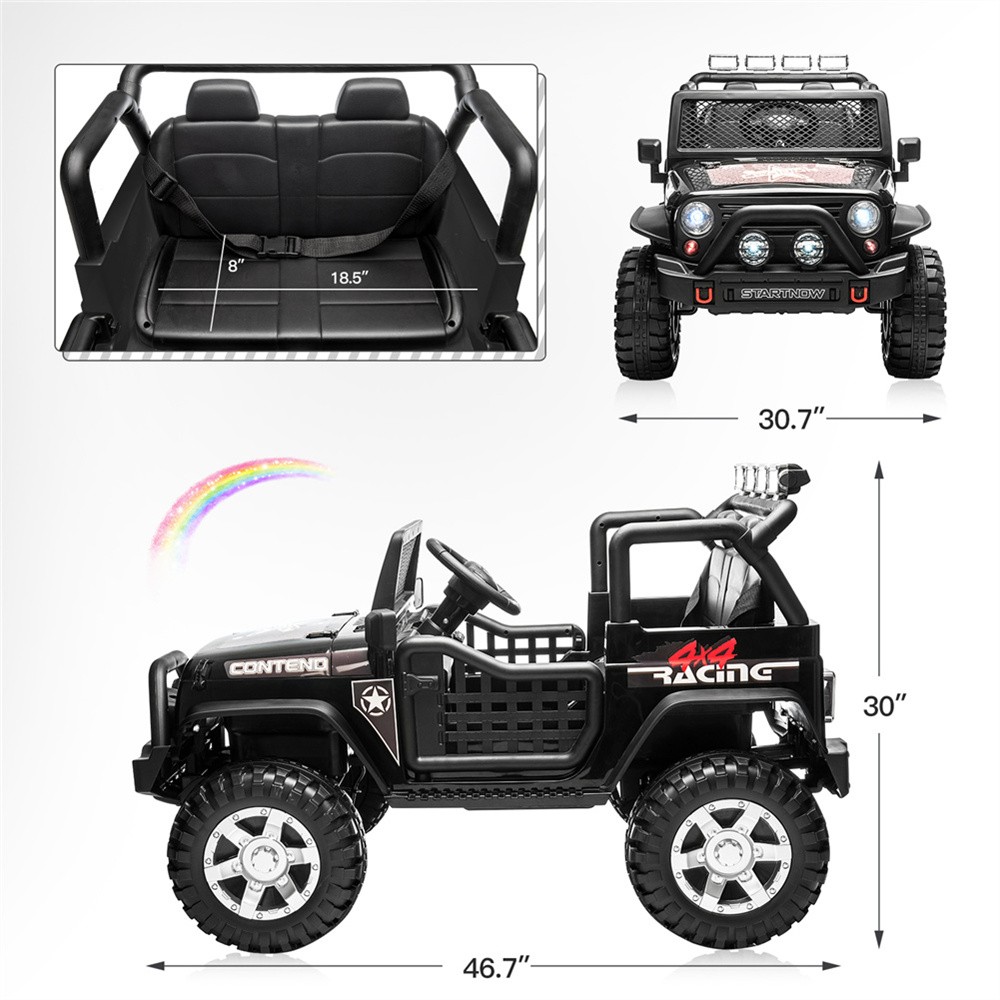 12V Kids Ride On Car Electric Vehicle Toy Truck Jeep 2-Seater w/Remote Control