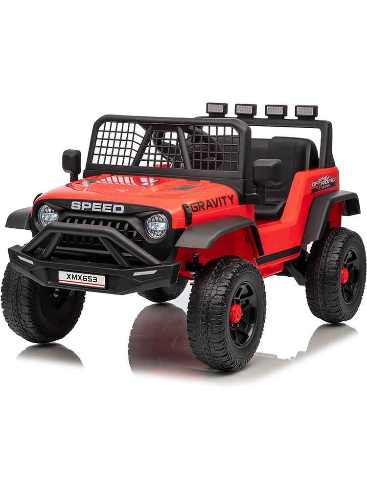 Red 12V Kids Electric Car 2 Seater Ride on Toy 3mph Truck with Remote LED+MP3