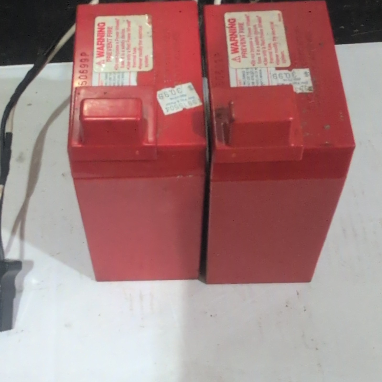 Lot Of 2 Power Wheels Battery 6 Volt Red Fisher Price (USED PREOWNED)