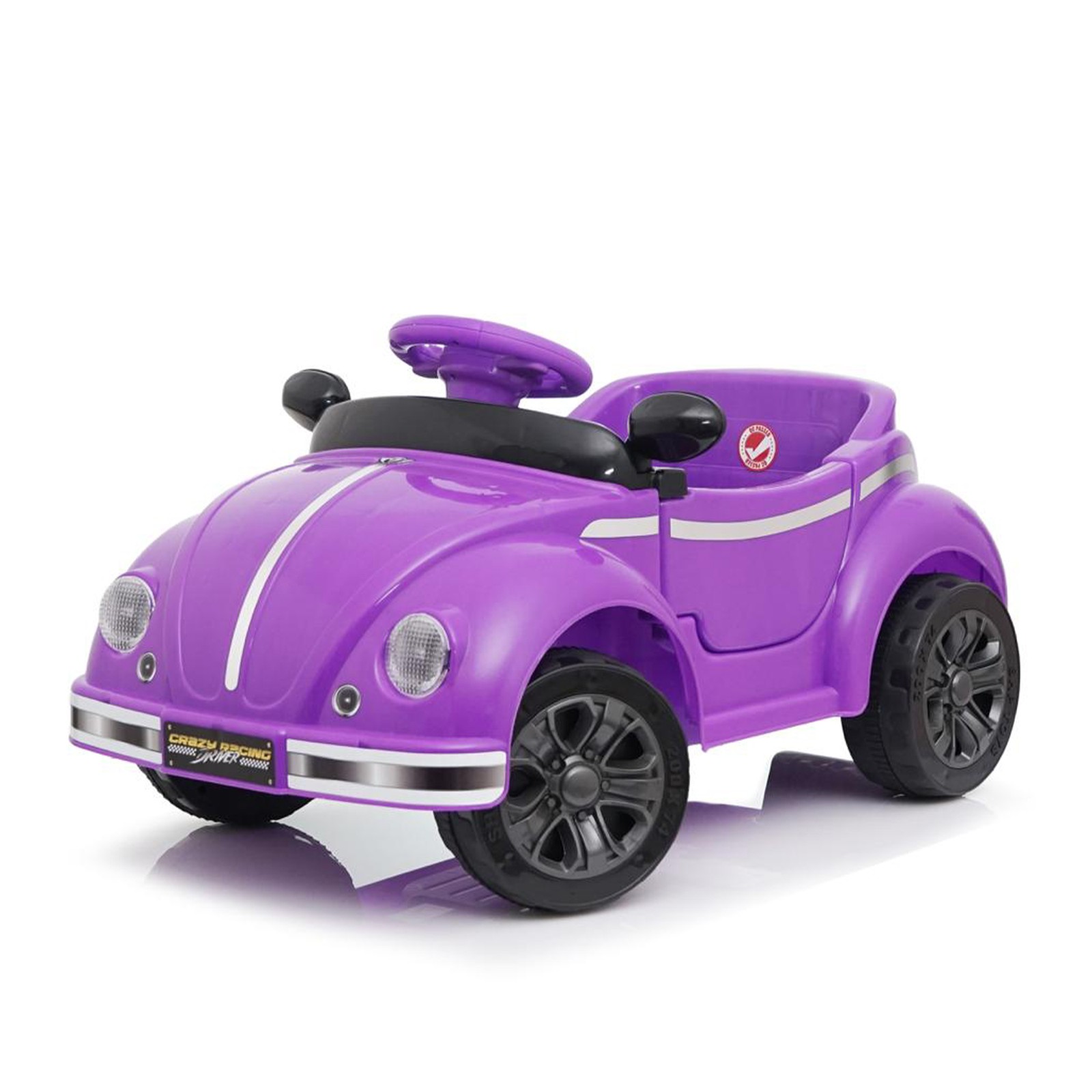 12V Kids Ride On Car Wheel LED USB & Bluetooth Suitable for Kids Aged 2-4 Purple