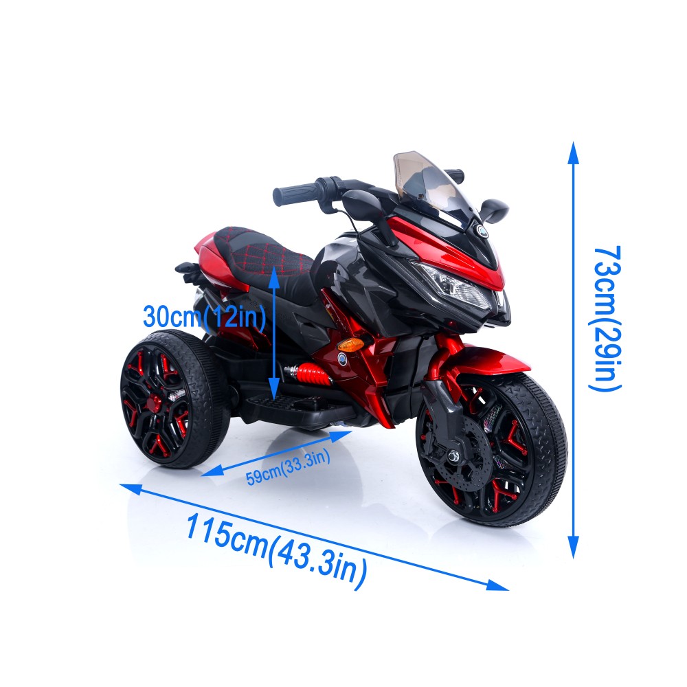 12V Kids Electric Motorcycle, 3-6 Yrs, Training Wheels, Lights, Manual Throttle