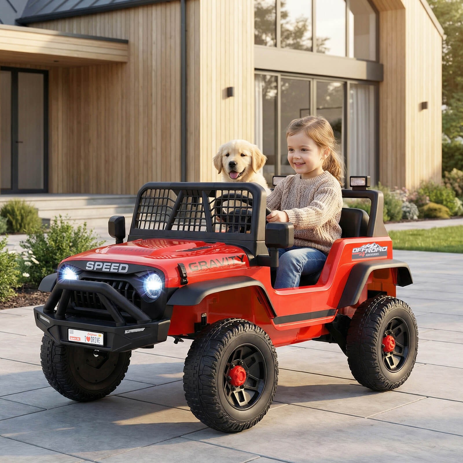 24V Ride On Car w/Remote Control Music LED Headlights Spring Suspension for Kids