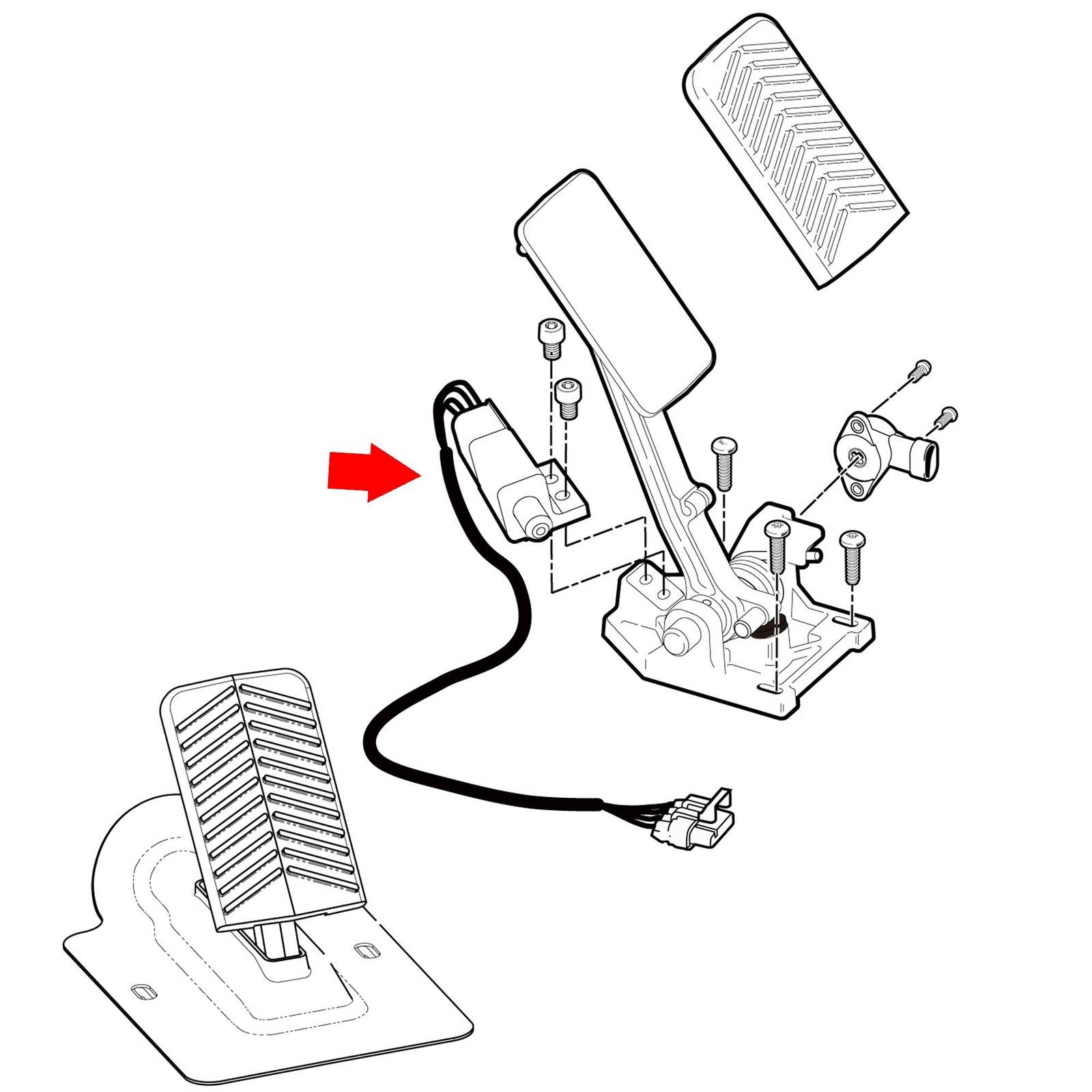 Accelerator Brake Pedal Switch for EZGO RXV Golf Cart 2008-Up, Replaces OEM