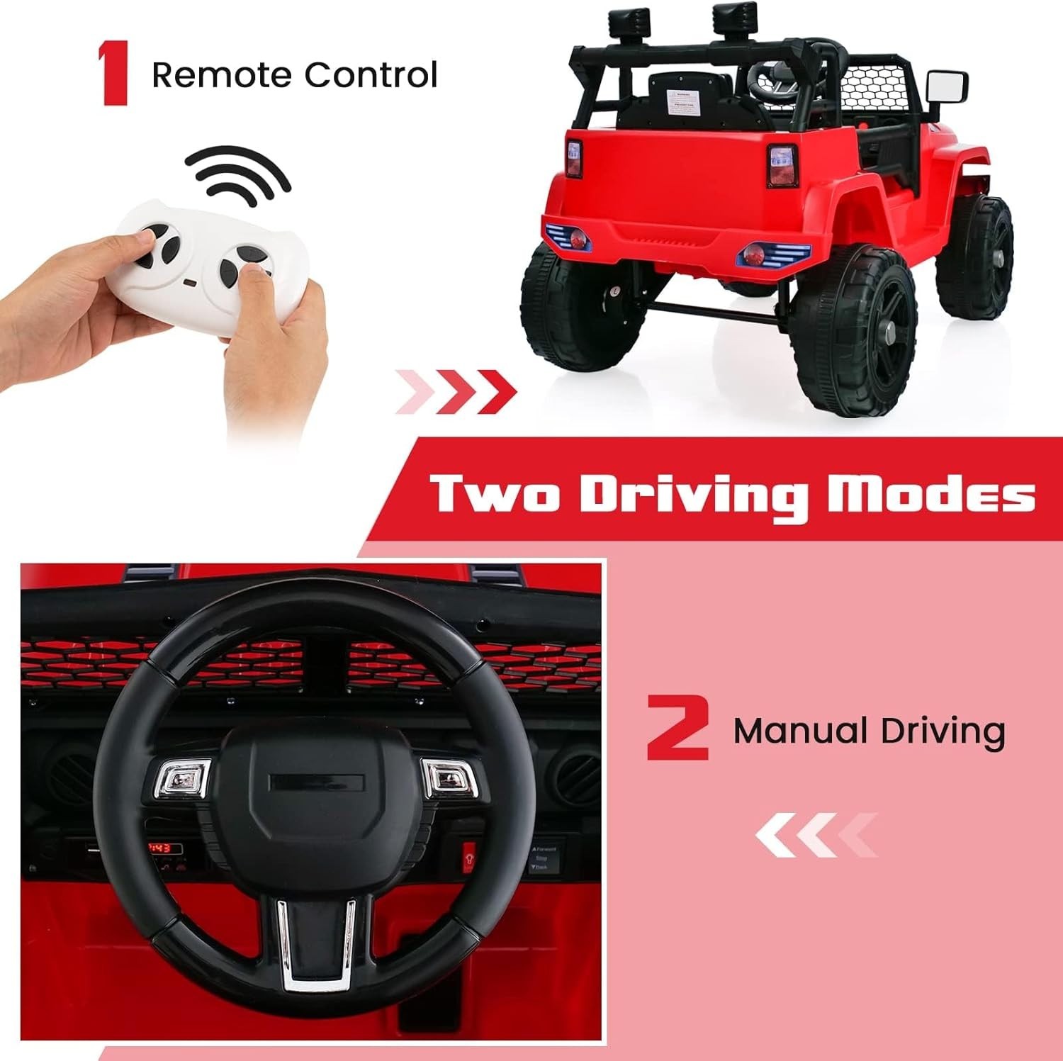 Carrito Para Niños Electrico De Juguete A Control Remoto Todo Terreno Resistente