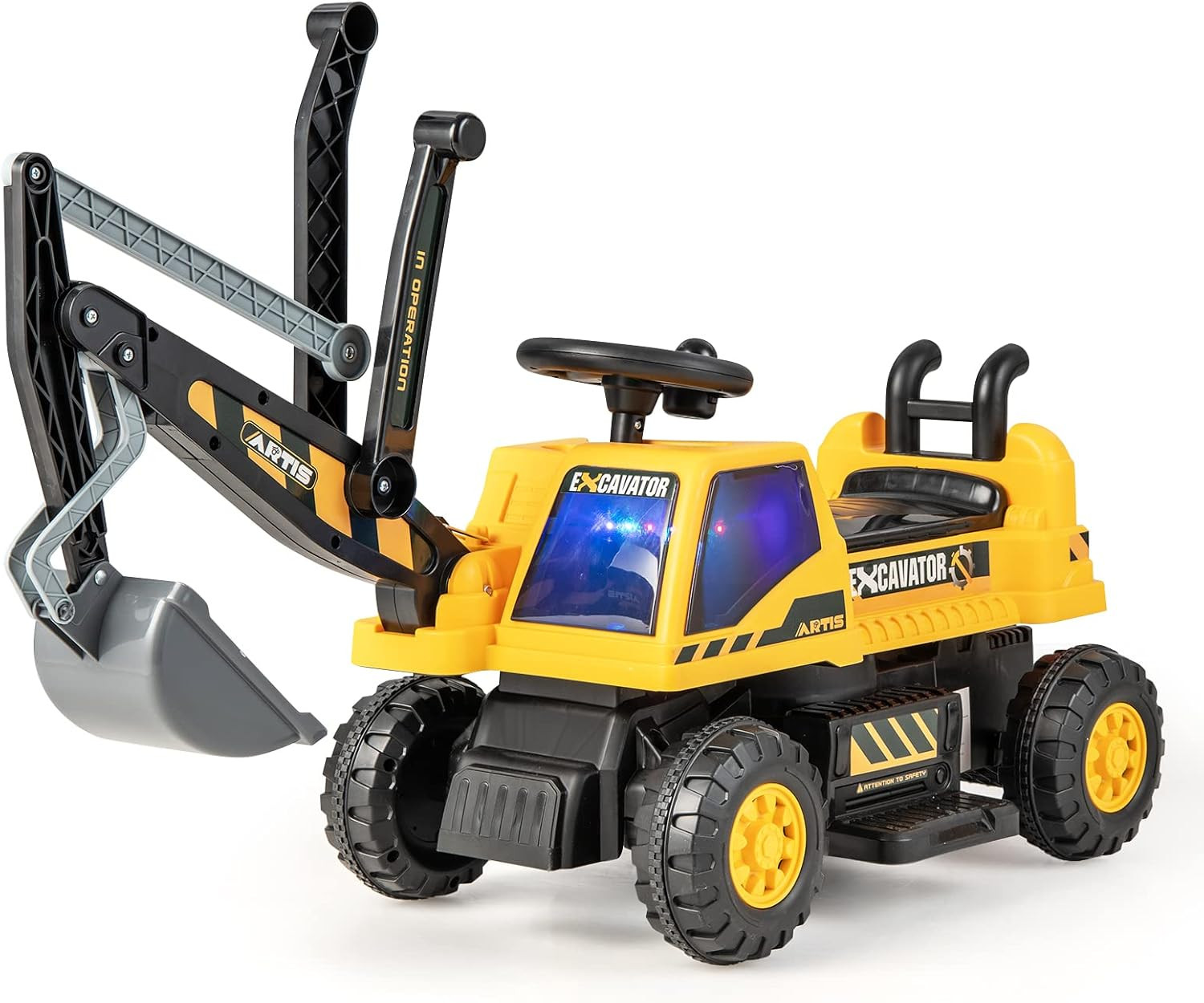 Ride on Excavator, 6V Battery Powered Ride on Construction Vehicles for Kids, un