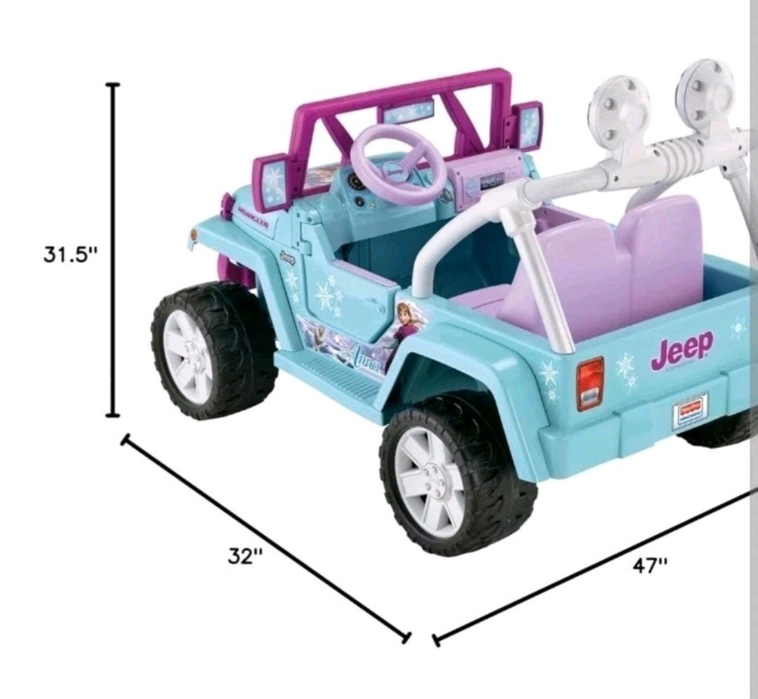 PowerWheels Disney Frozen Jeep Wrangler 12V Battery Powered Ride On Ages 3+ NEW