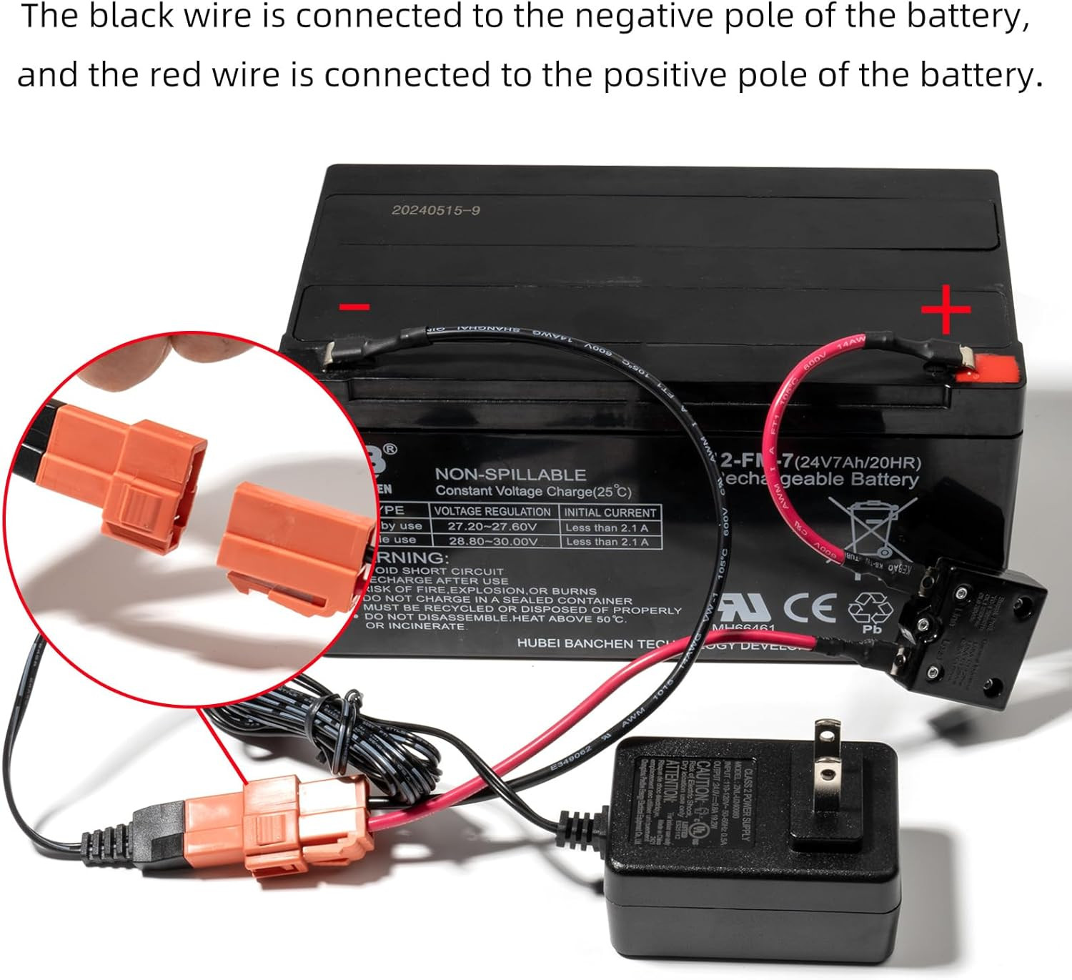 24V Charger for Ride on Toys Car 24 Volt (28.8V) Battery Wire Harness for Kids E