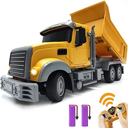 RC Dump Truck Toy for Kids – 6 Channel Remote Control Dump Truck with LED