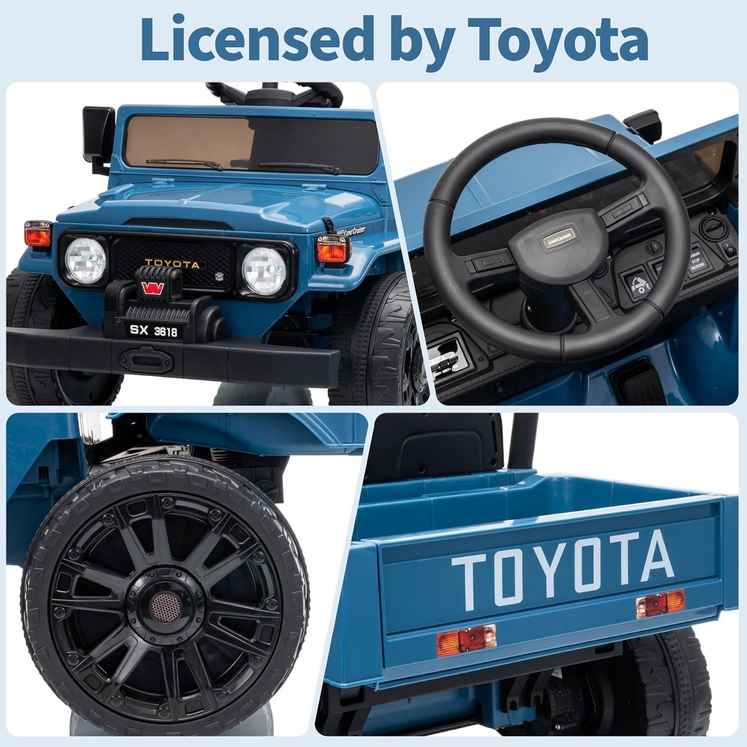Toyota Licensed 12V Ride on Car,Pickup Truck with Battery Powered,Remote Control
