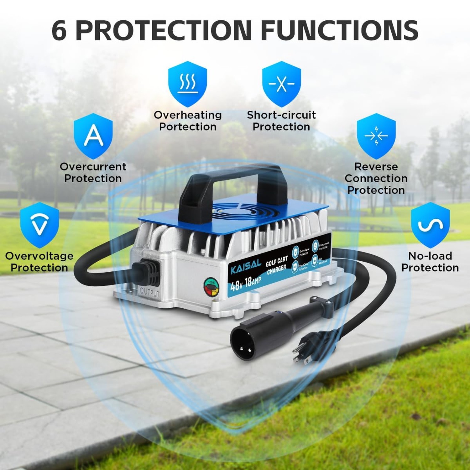 Club Car Charger 48V 18A Smart 1250W Golf Cart Battery Charger 48 Volt, IP67 …
