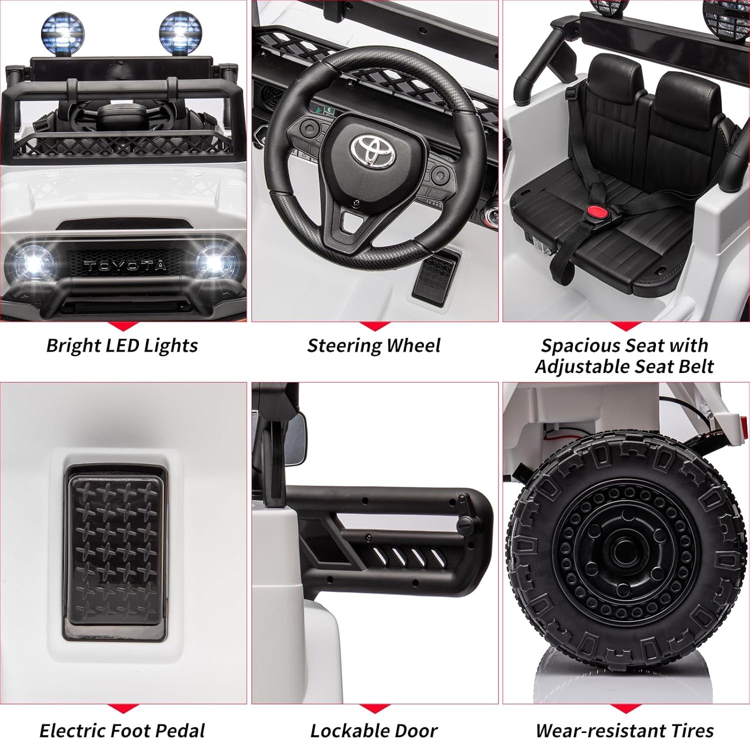GARVEE 12V Ride-On Car for Kids Ages 3-6 with LED Headlights MP3 & Parent Remote