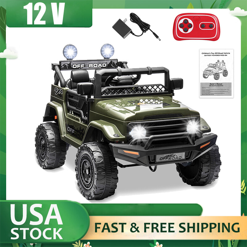 12V Kids Ride On Car Jeep Truck 2 Seater Electric Vehicle w/Remote Control Gifts