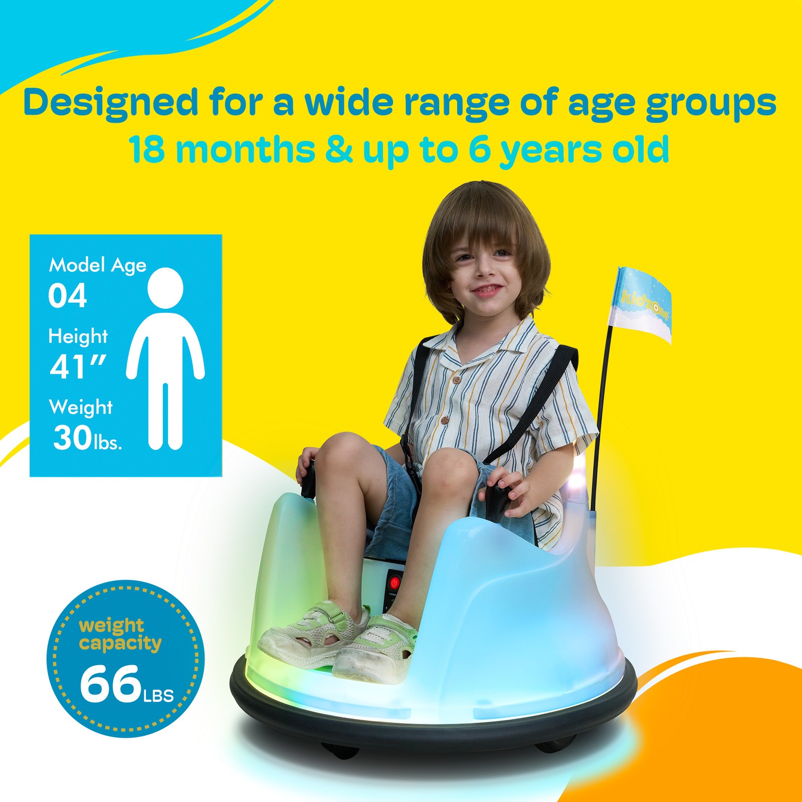 Kidzone Upgraded 12V 2-Speeds Electric Ride On Bumper Car