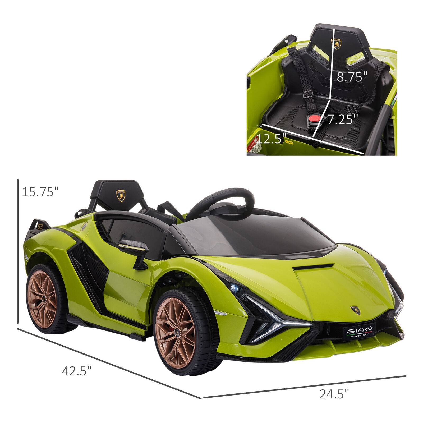12V Electric Car for Kids 3-5 Years Toddler Ride On Toy with Remote Control