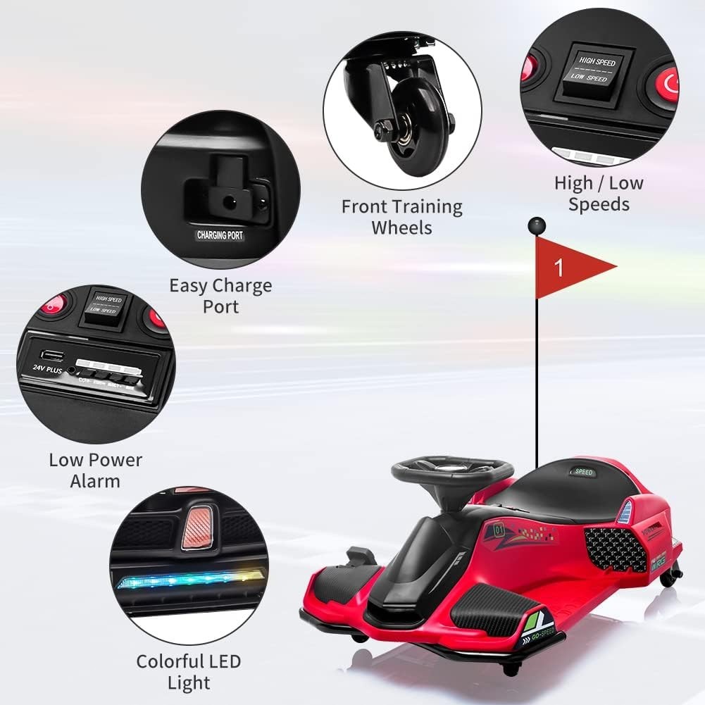 24V Electric Drift Car for Kids – Powerful RC Racing, Ages 8+,Perfect Gift, Red