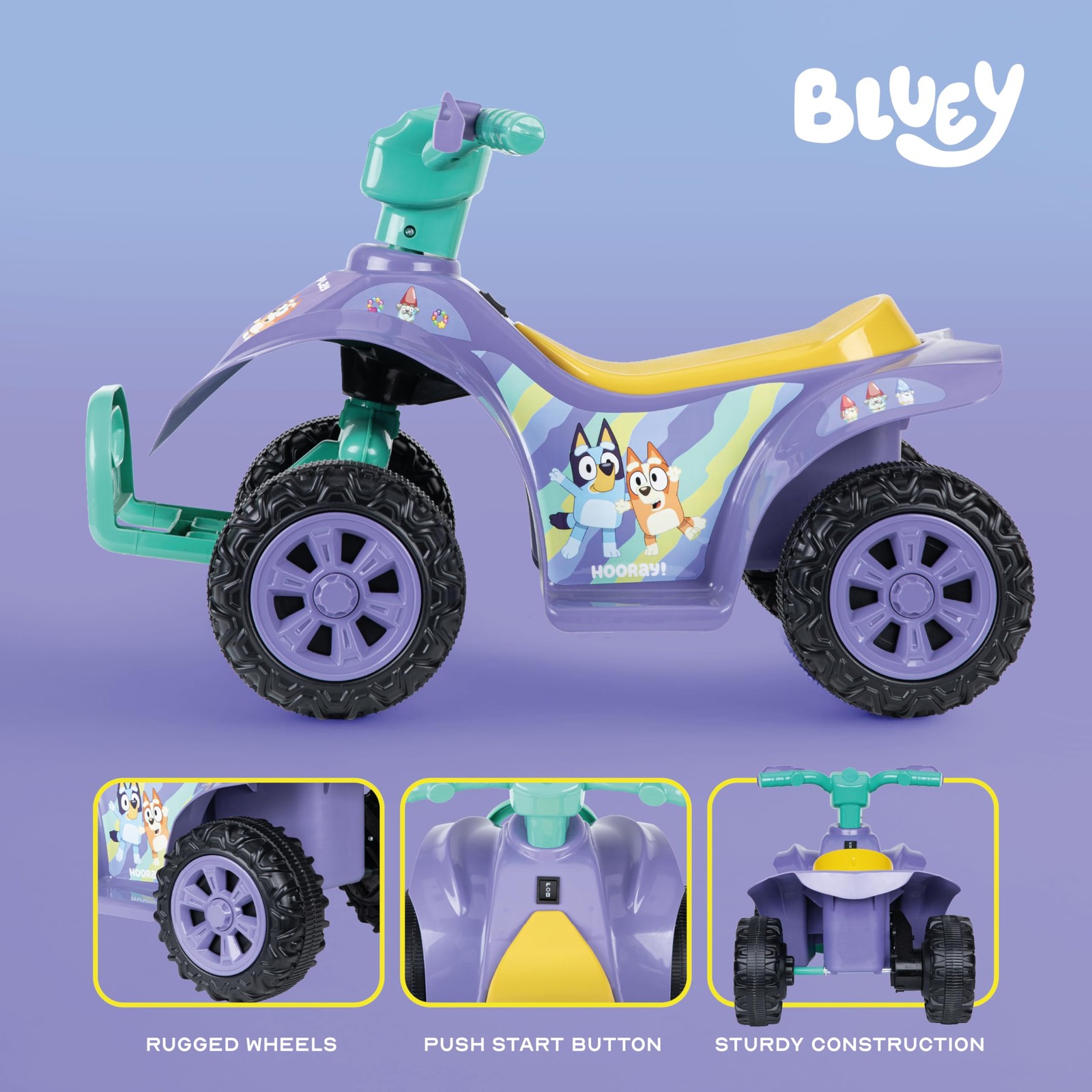 Voyager Bluey 6V Atv Quad For Kids – Powerful And Safe Ride-On Toy Rechargeable