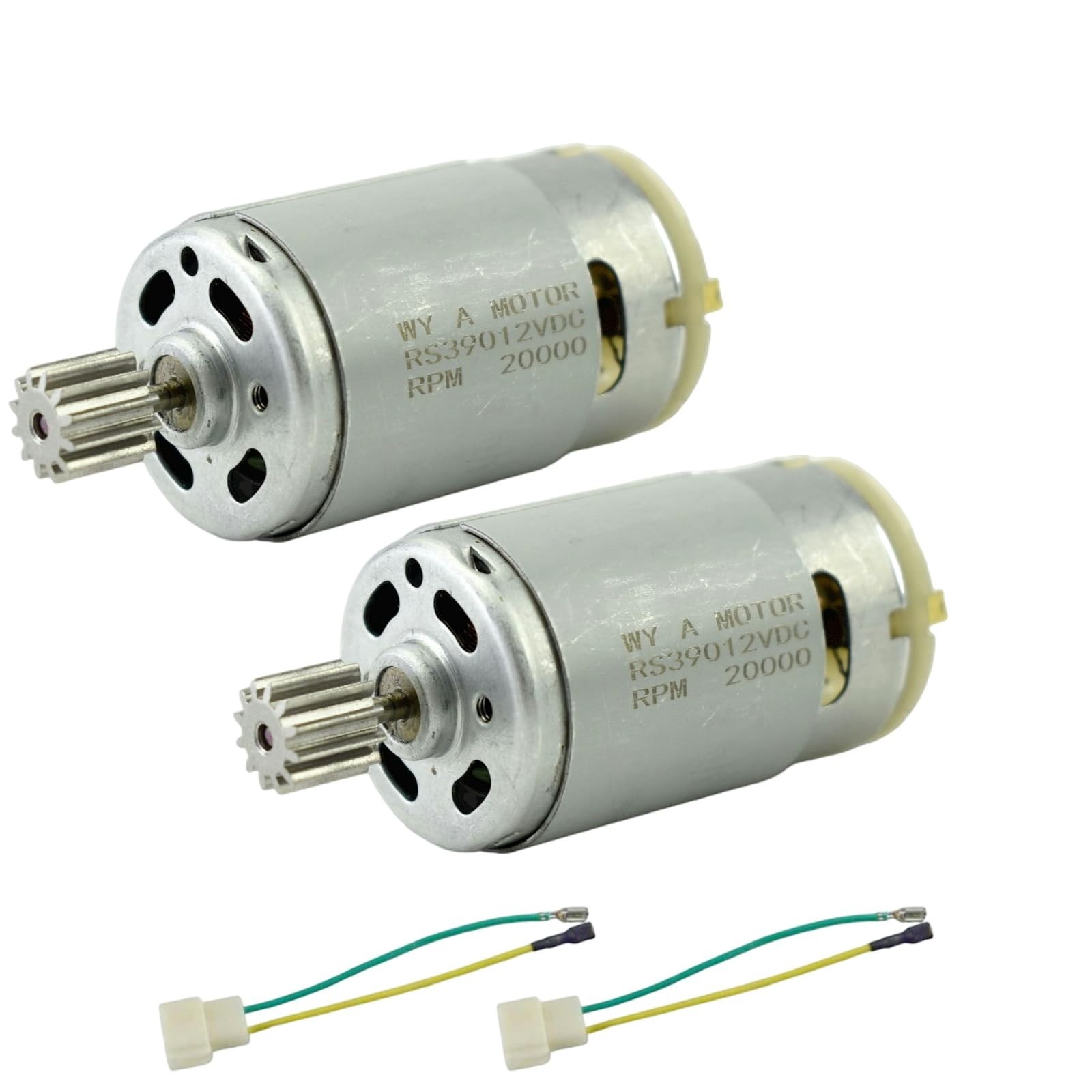 2PCS 12V RS390 Electric Motor 20000RPM with 12 Gear Teeth for Toy Car Accessory