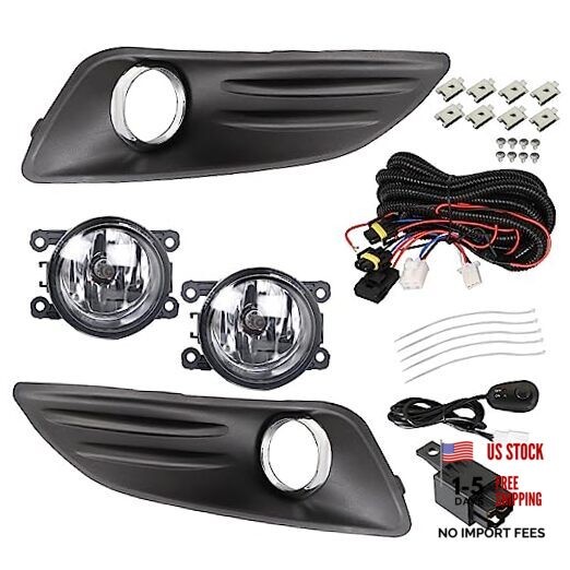 Left and Right Side Fog Lights Replacement for Fiesta 2013-2018 Bumper Fog