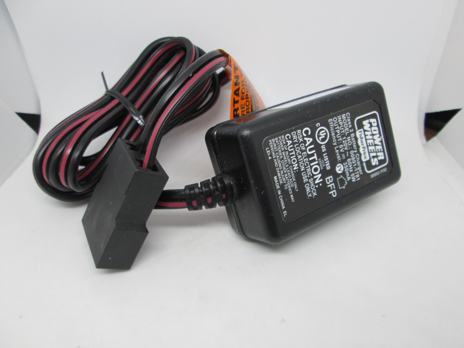 Fisher Price Power Wheels 00801-1781 6V Battery Charger