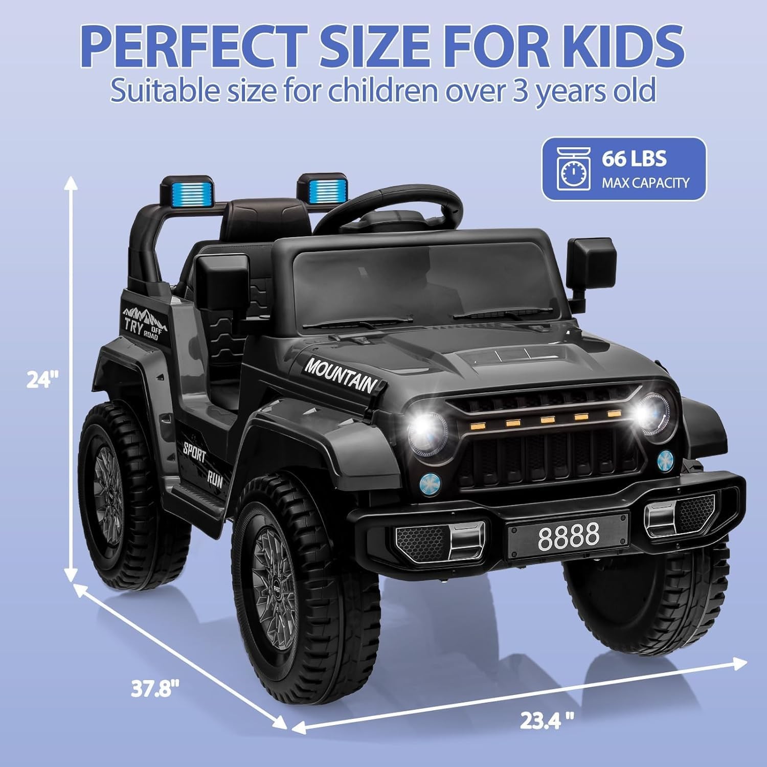 Garvee 12v Electric Ride-on Truck for Children,Battery-Powered Vehicle with RC