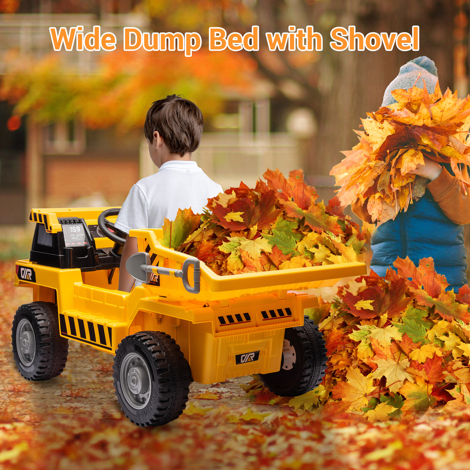 Kids 12V Ride On Dump Truck Construction Vehicle w/ Electric Bed Remote Control