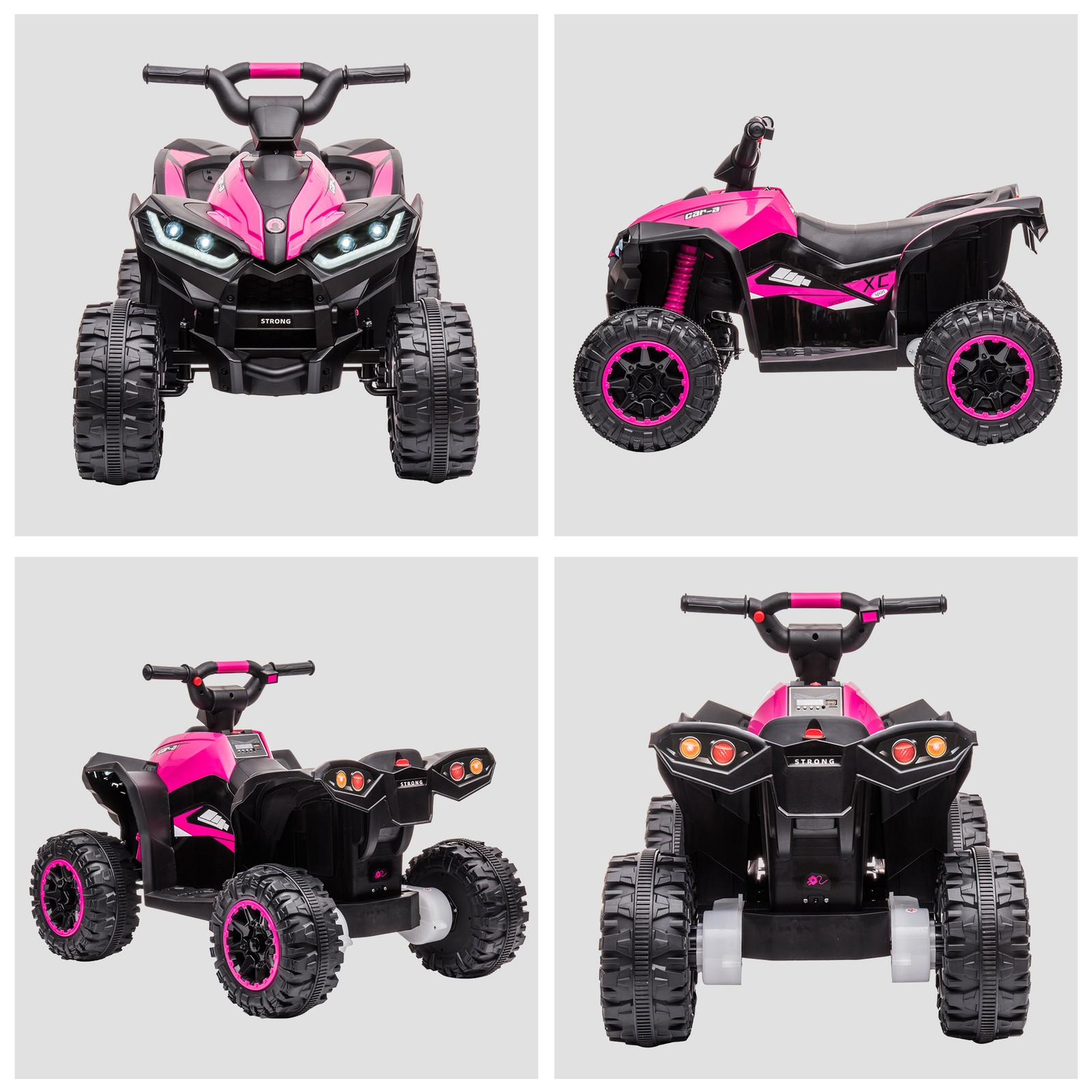 Four Wheeler for Kids with Music, Electric Ride-on Toy for Toddlers, Pink