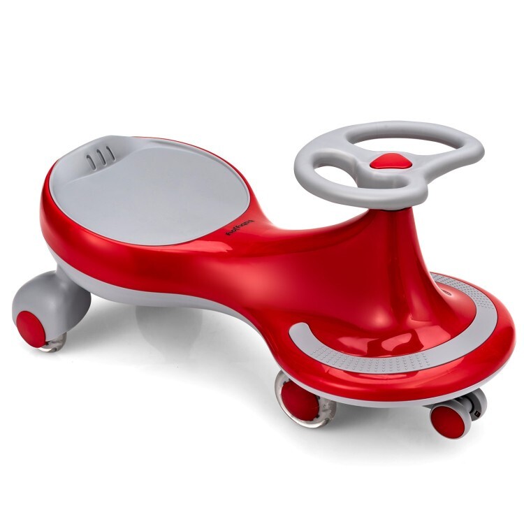 Red Toddler Wiggle Car Ride-on Toys Children Driving Gift Car W/ Flashing Wheels