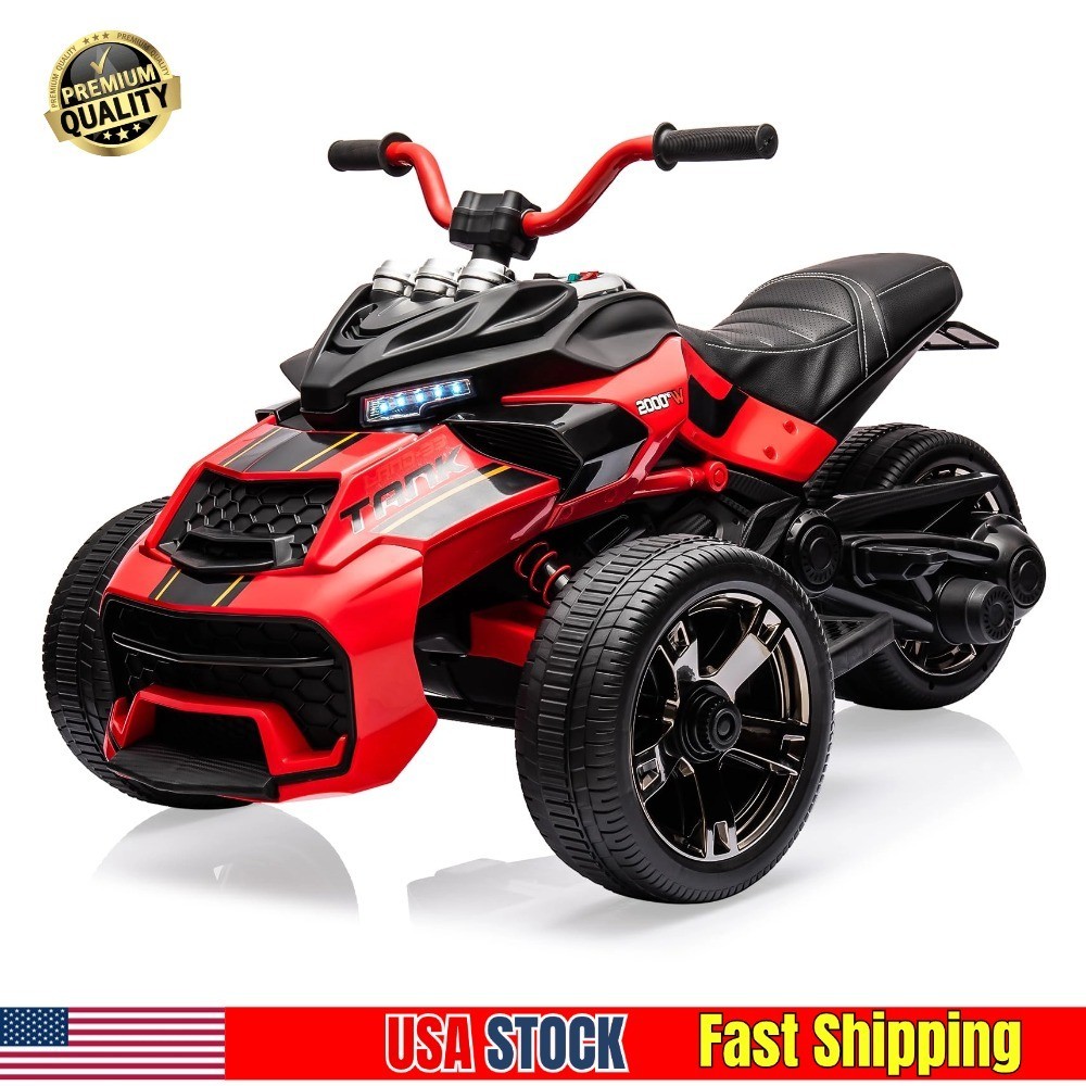 12V 3 Wheeler Ride On ATV Off-Road Motorcycle Battery Powered Electric Vehicle