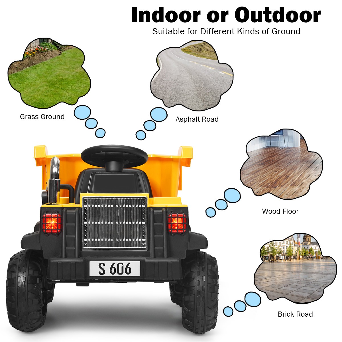12V Battery Kids Ride On Dump Truck RC Construction Tractor w/ Electric Bucket