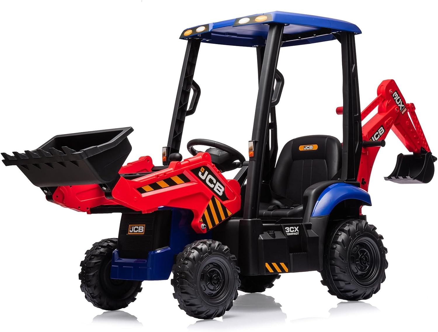 4 in1 Ride On JCB Excavator Toy 12V Kids Excavator with Remote Control 2-4KM/H