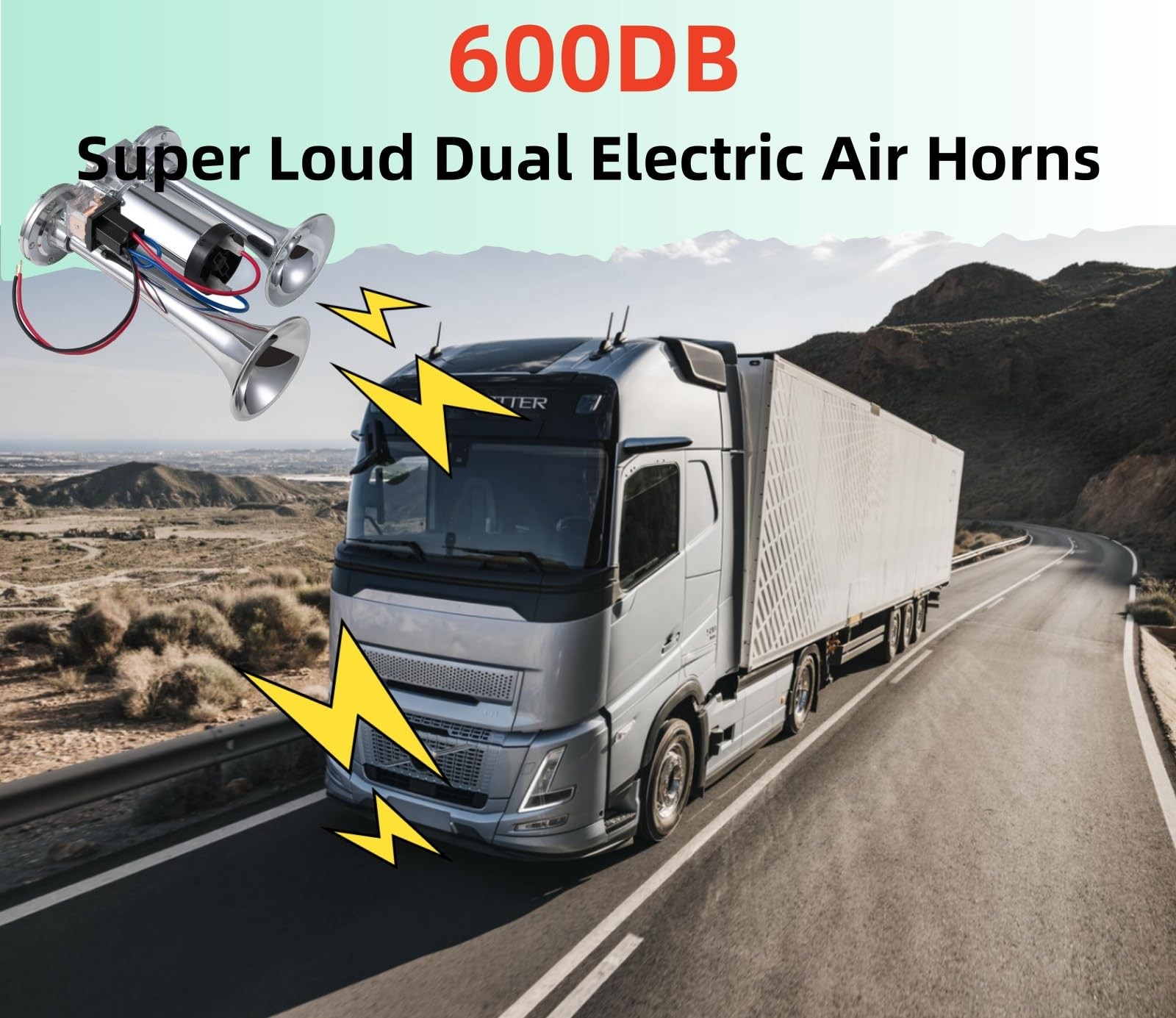 600DB Super Loud Dual Train Horns for Trucks, SUVs, Cars, Boats & Motorcycles…