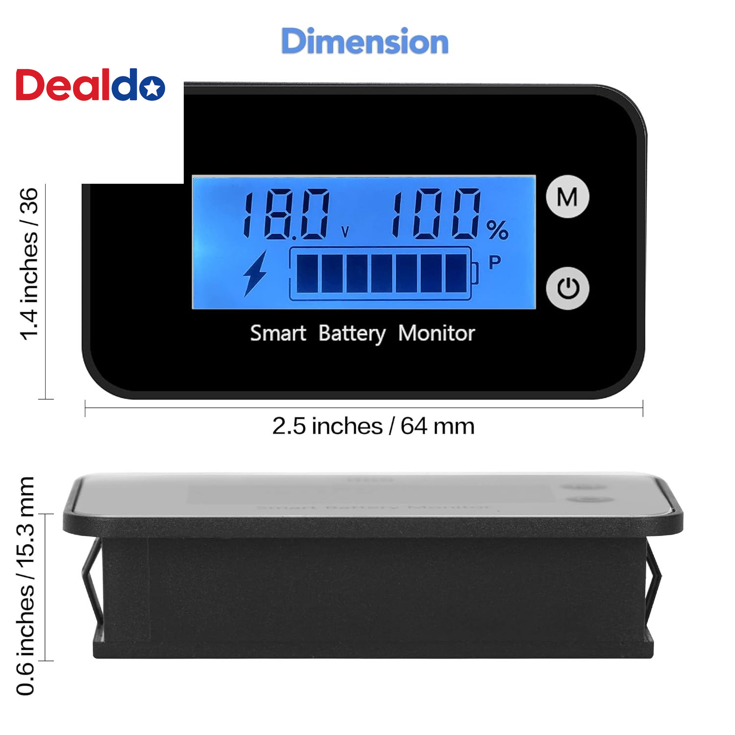 Waterproof Battery Monitor12V 24V 36V 48V 60V 72V ,Car Motorcycle Golf Cart Batt