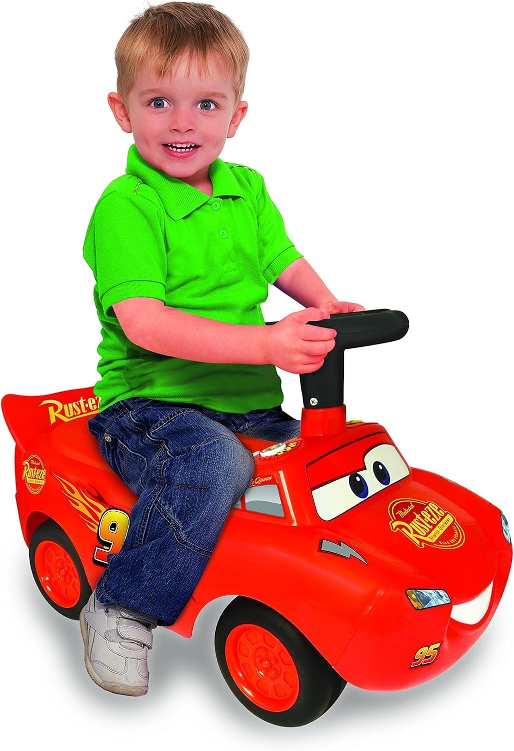Lightning McQueen Racer Ride-On Car Toddlers Engine Sounds Music Lights Steering