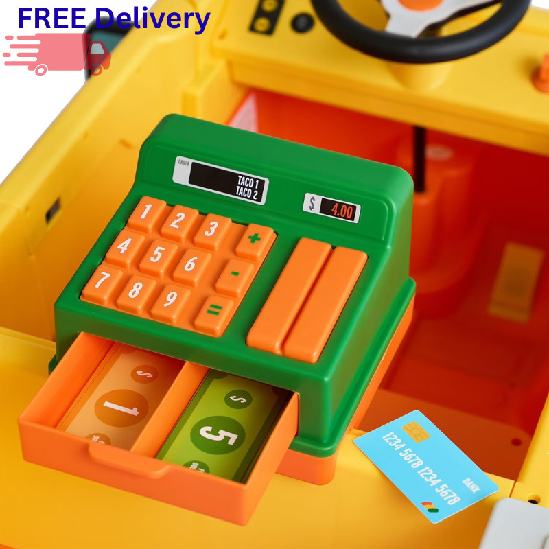 12V Kids Ride On Taco Truck Car w/ Remote Electric Toy Food Truck Vehicle