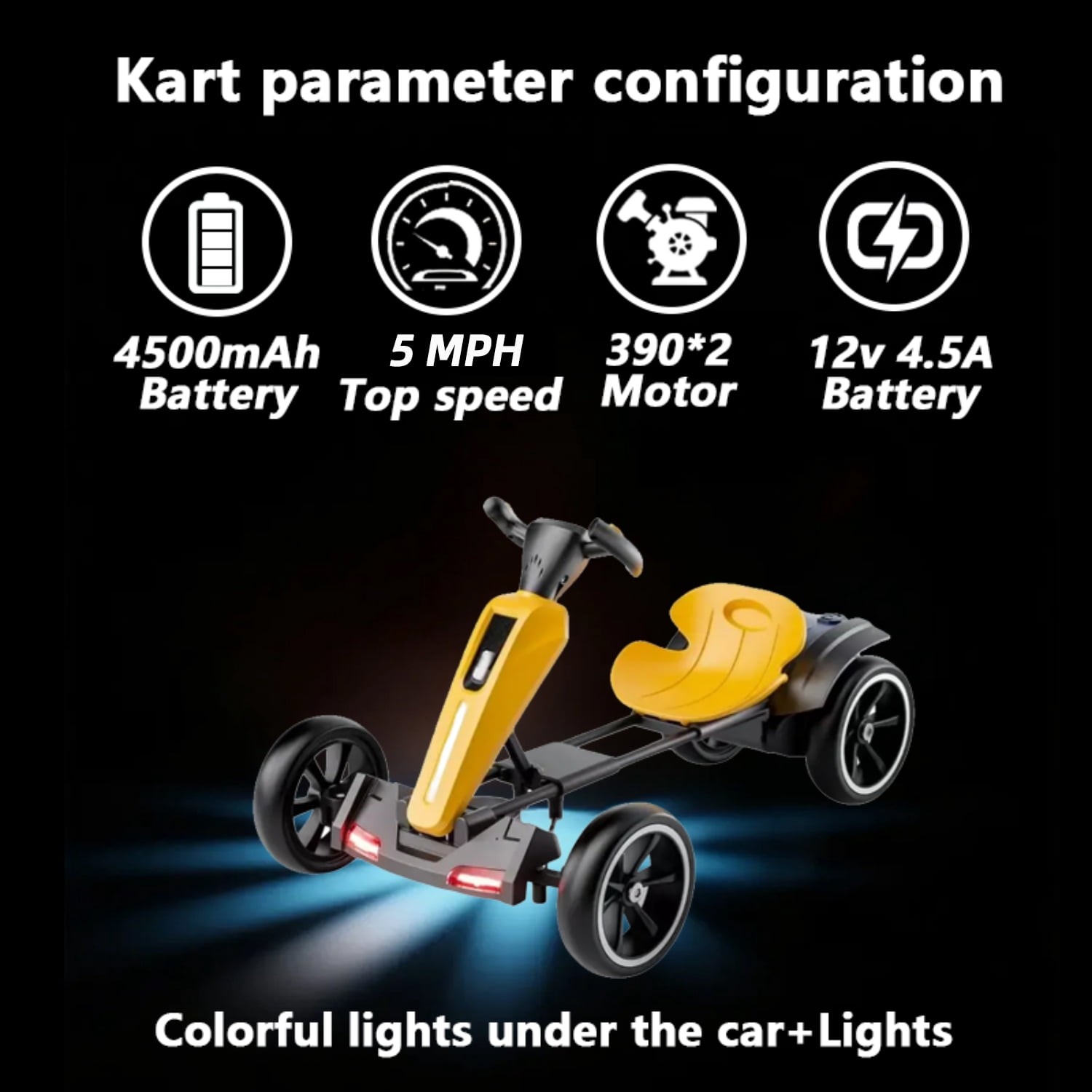 12V Electric Pedal Go Kart Ride on Toy for Kids 3-8 Years 400W*2 Motors 5 MPH