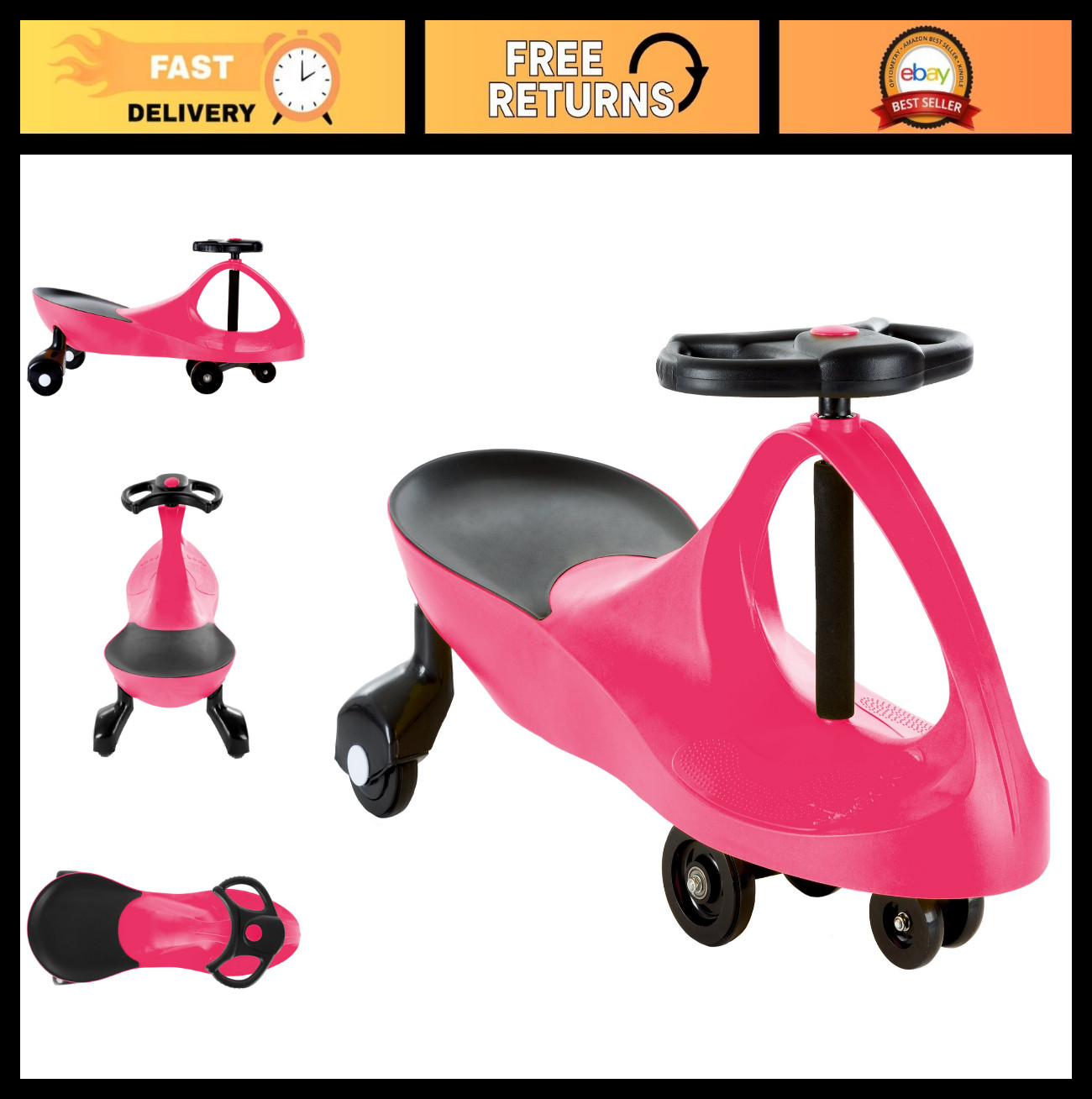 Wiggle Car Ride-On Toy for Kids 3+ – No Batteries, Gears or Pedals – Outdoor Fun